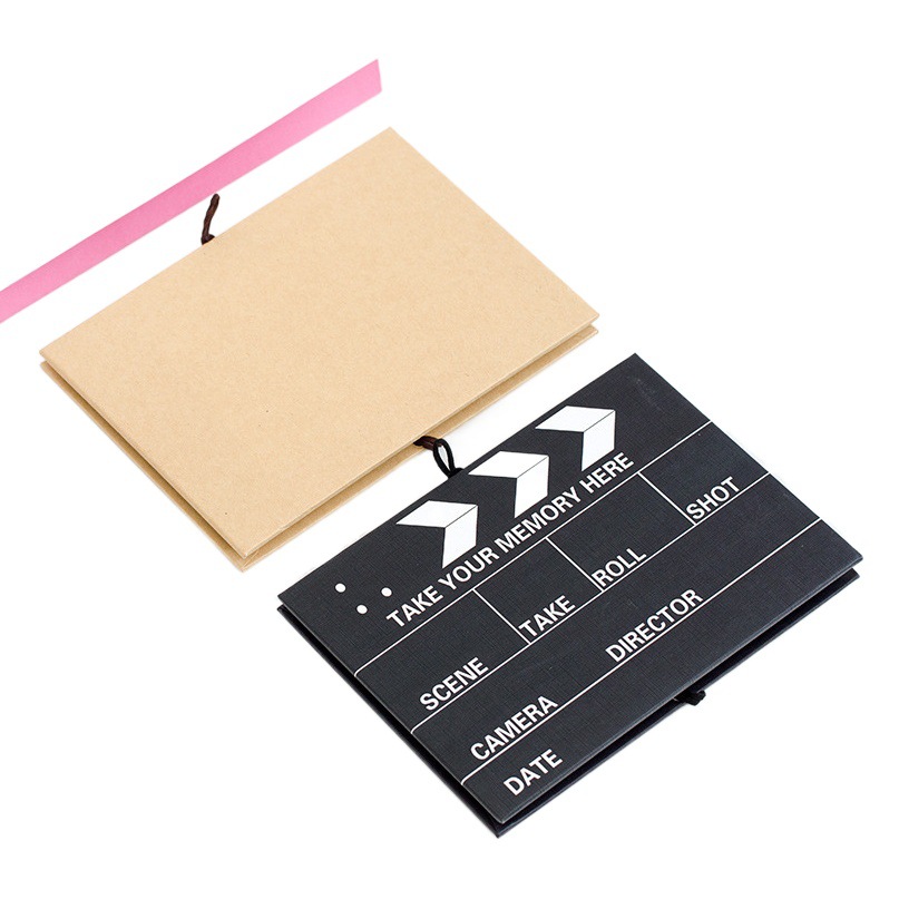 Handmade diy folding organ album blank classmate record growth graduation album black kraft paper gift