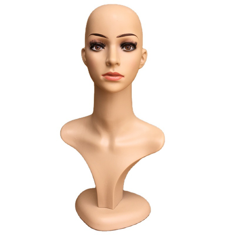 Picture of Wig Head Model European and American Model Head Female Display Headscarf Necklace and Other Model Head with Shoulder Dummy Head Model