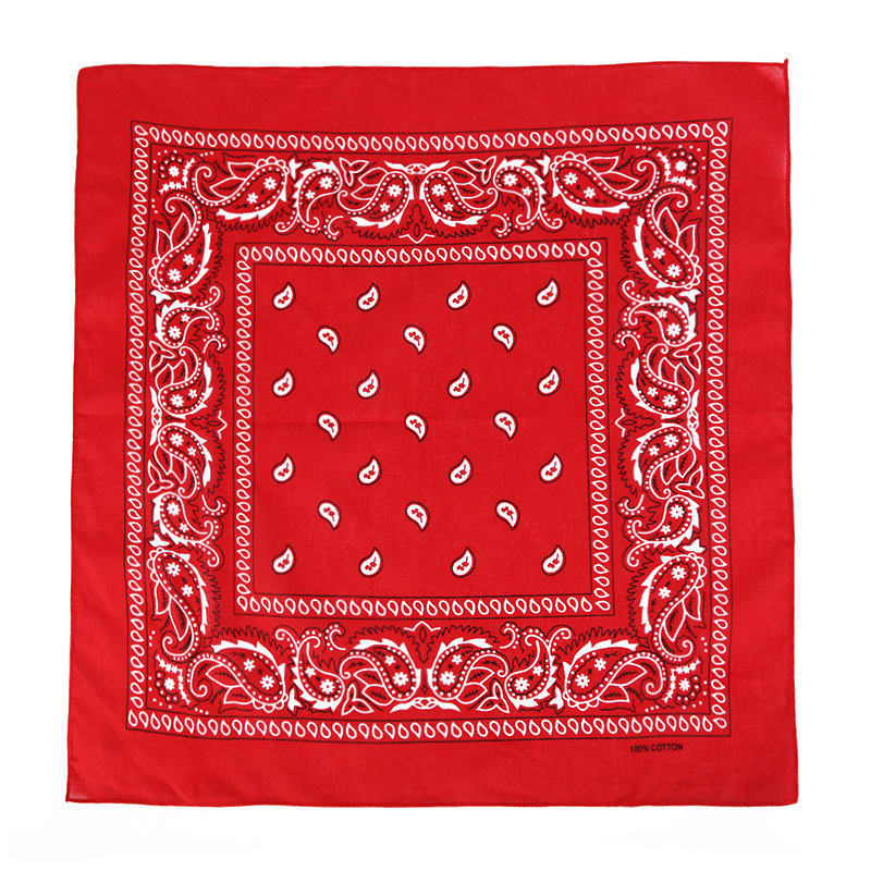 Picture of Factory Wholesale European and American Cashew Flower Square Scarf Outdoor Sports Cycling Hip-Hop Spot Pure Cotton Insect Printed Headscarf