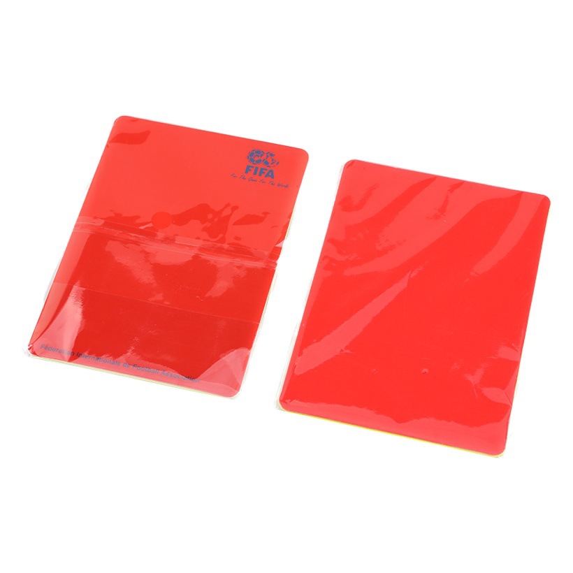 Picture of Football referee Red Yellow card yellow card red card with paper tape pencil with leather case referee record penalty yellow red card