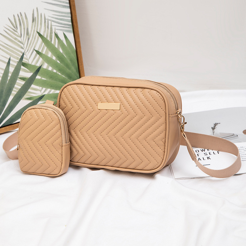 Picture of Ladies Bags Cross-border Fashion Women's Bag Distinctive Embroidered Small Square Bag Wide Shoulder Strap with Mini Coin Purse Batch