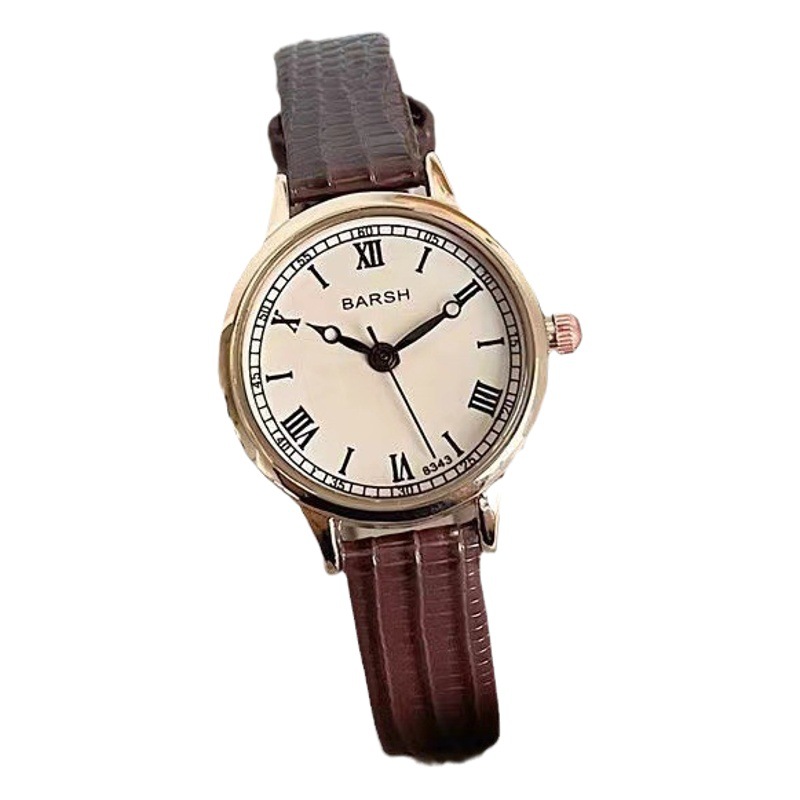 23 New Fashion Niche Women's Watch Women's Light Luxury Student High-end Leather Belt Retro Quartz Watch