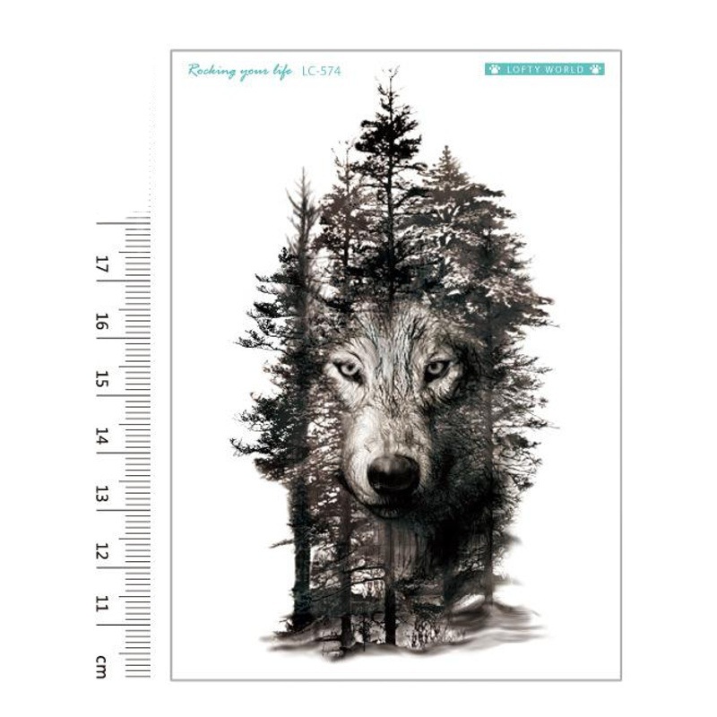 New Waterproof Flower Arm Tattoo Sticker Original Personality Wolf Tattoo Sticker Animal Pattern Tattoo Disposable Wholesale