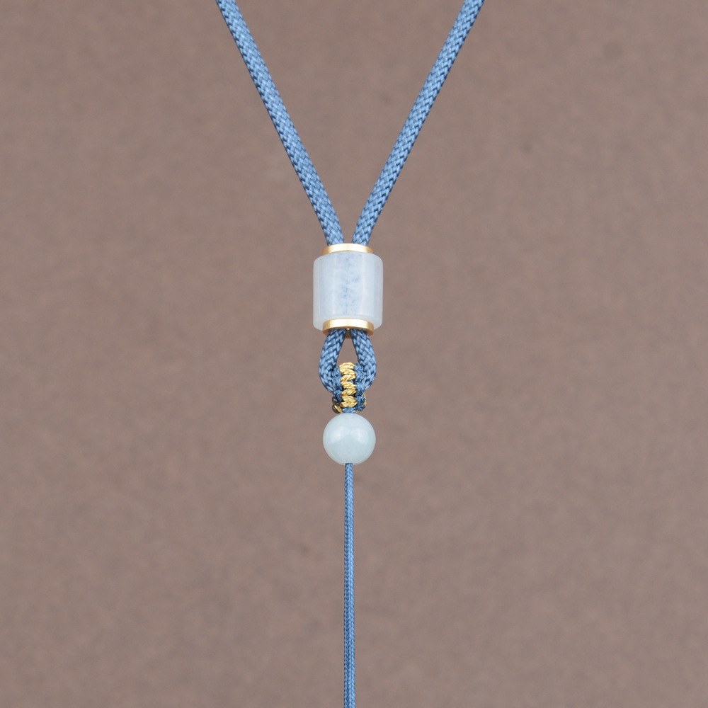 Picture of Jadeite Pendant Lanyard Adjustable Pendant Necklace Matching Rope Bashan Jade Hand-woven Neck Pendant Rope for Men and Women