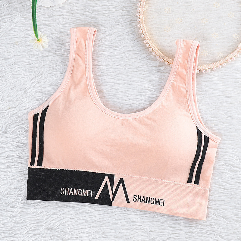 Picture of European and American Style Explosions M Letter Beautiful Back Wrapped Breast Tube Top Underwear Women's Sports Yoga No Steel Ring Vest Bra Women