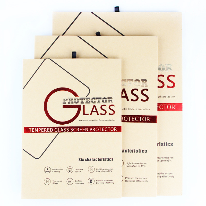 Flat ipad9.7 7.9 inch tempered film packaging mini tempered glass film packaging Kraft cardboard packaging