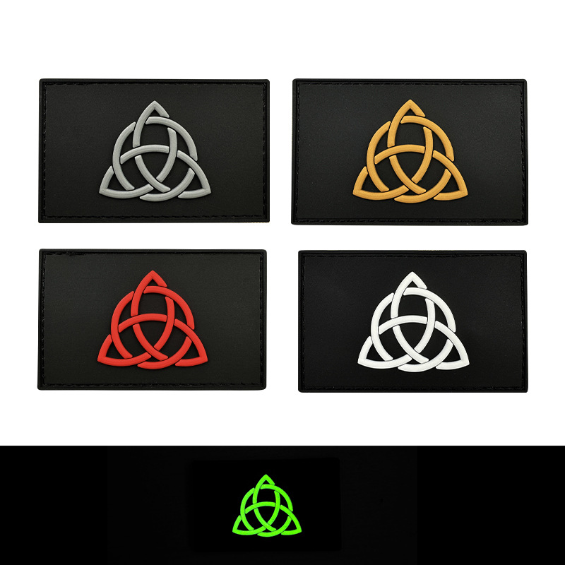 Cross Border Viking Sacred Triangle Symbol Triquetra Morale Badge Armband PVC Soft Velcro Badge