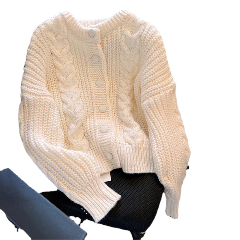 Twist Sweater Cardigan Women's Early Spring Autumn 2024 New Explosions Women's Lazy Style Western Style Jacket Knitted Jacket