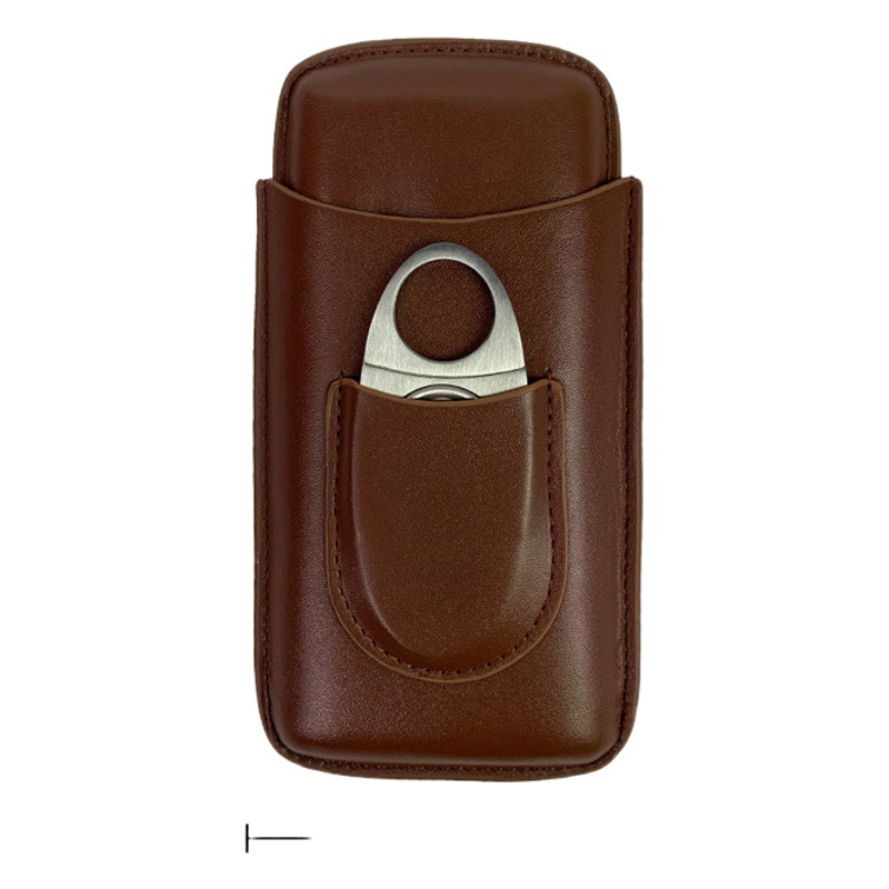 In-Stock Cuban Cigar Set with Cigar Cutter, Humidor, Portable Cigar Case for 3 Large Cigars, Handmade Leather Storage