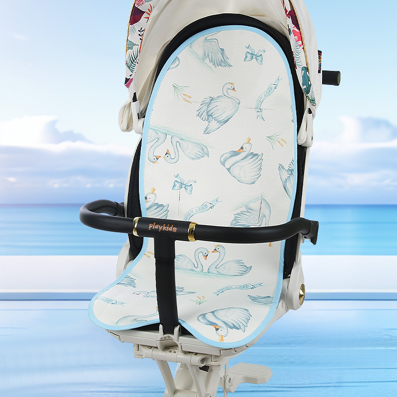 Picture of Baby carriage mat safety seat cool mat summer universal ice silk walking baby artifact baby dining chair cart mat