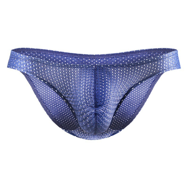 Ice Silk Transparent Underwear Men's Briefs Mesh Sexy Youth Underwear Breathable Trendy Thin Shorts Low Waist