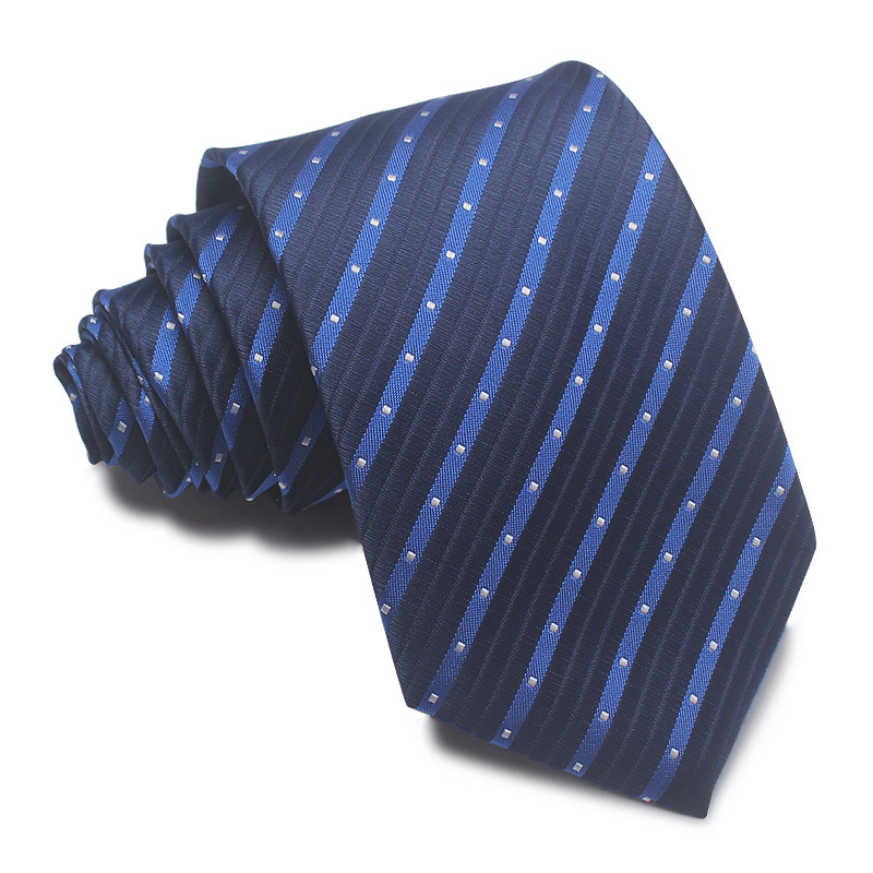 Picture of 25 New 8cm Polyester Jacquard Stripesd Tie 7cm Men's and Women's Business Formal Wear Casual High-End Red Black Blue