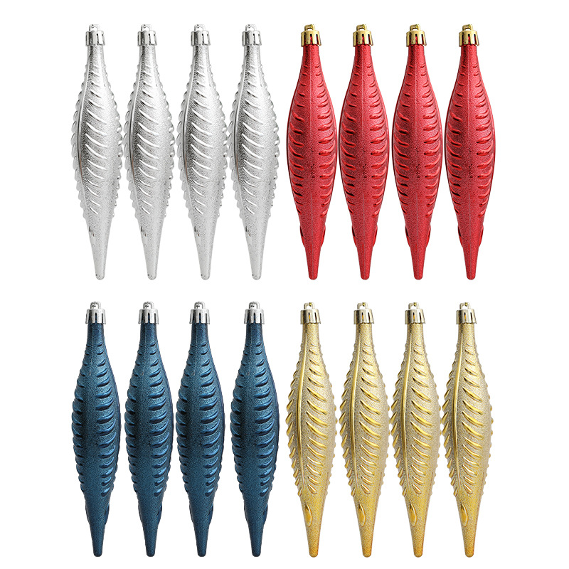 Cross-border supply wholesale Christmas four-leaf pendant Christmas tree light plastic pendant cone pendant decoration