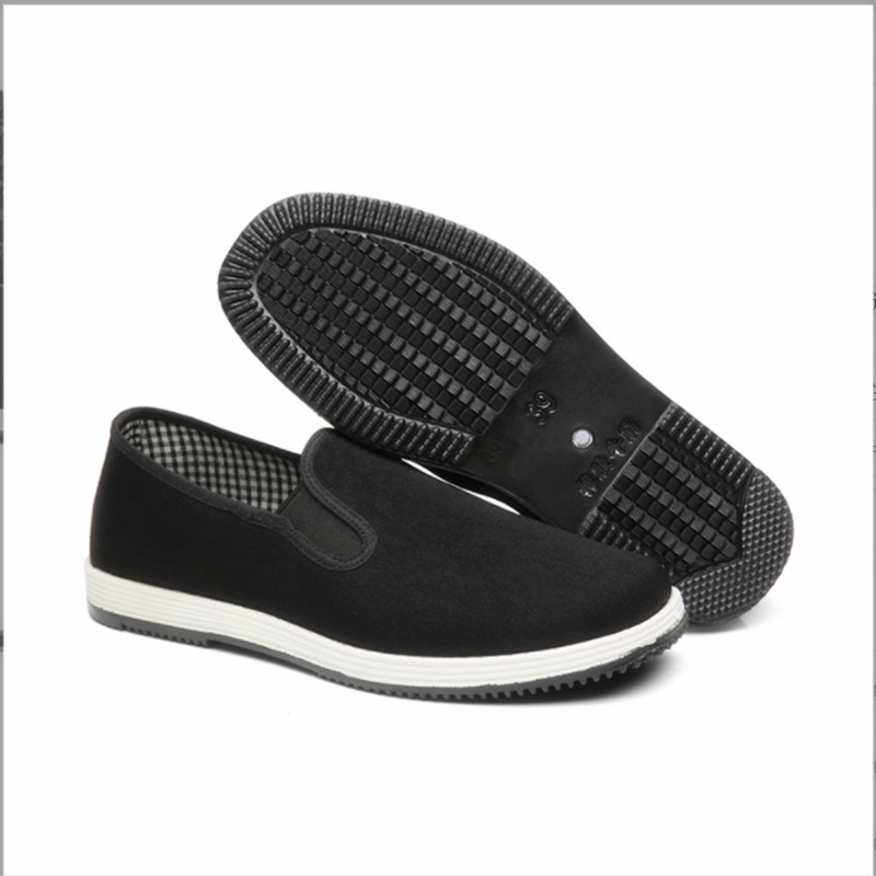 Picture of Old Beijing Cloth Shoes for Men, Thousand-Layer Sole Casual Black Summer Soft Sole Slip-On Loafers, Rubber Sole Shoes Wholesale, Versatile Casual Shoes