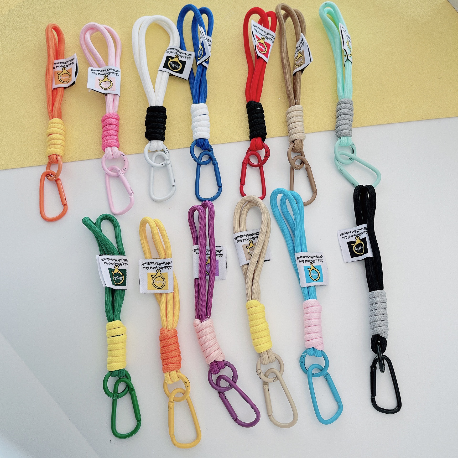 New color matching lanyard double woven label mobile phone rope water cup rope men and women mountaineering key chain pendant wholesale