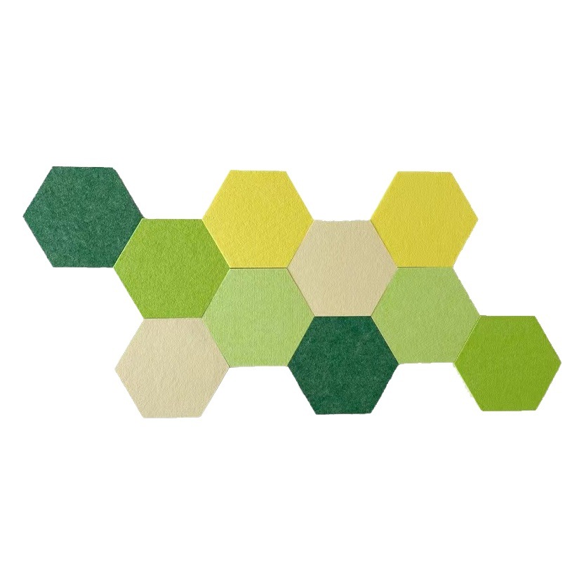 Color adhesive felt board hexagonal wall sticker polyester fiber sound-absorbing board Photo Wall kindergarten decoration message board