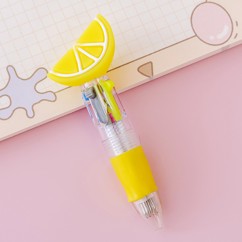 Picture of Korean cute cartoon cute head four-color mini color ballpoint pen student stationery gift prizes wholesale