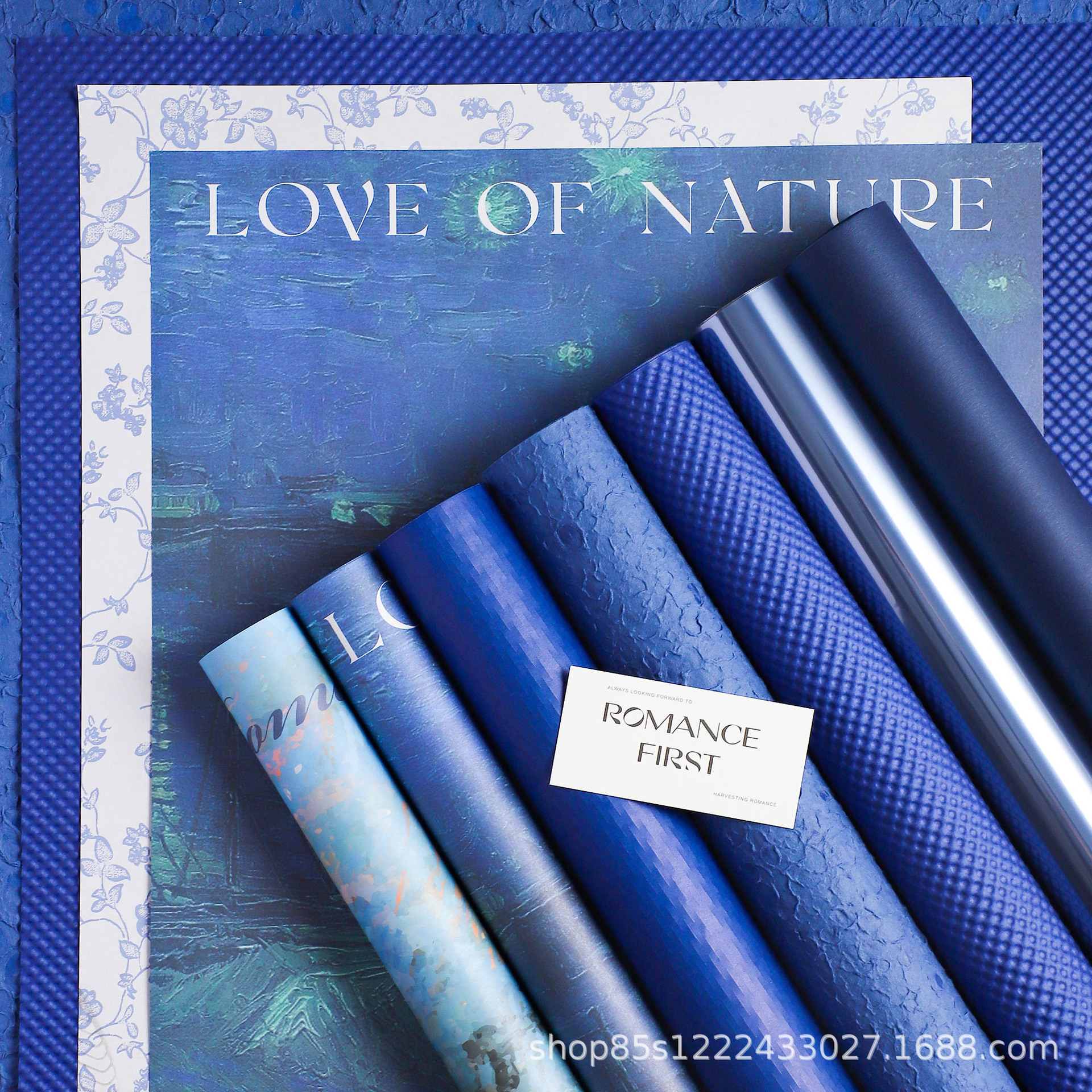 Zhuo fiber flower material blue series wrapping paper midnight blue valentine's day flower paper bouquet gift material flower wrapping paper