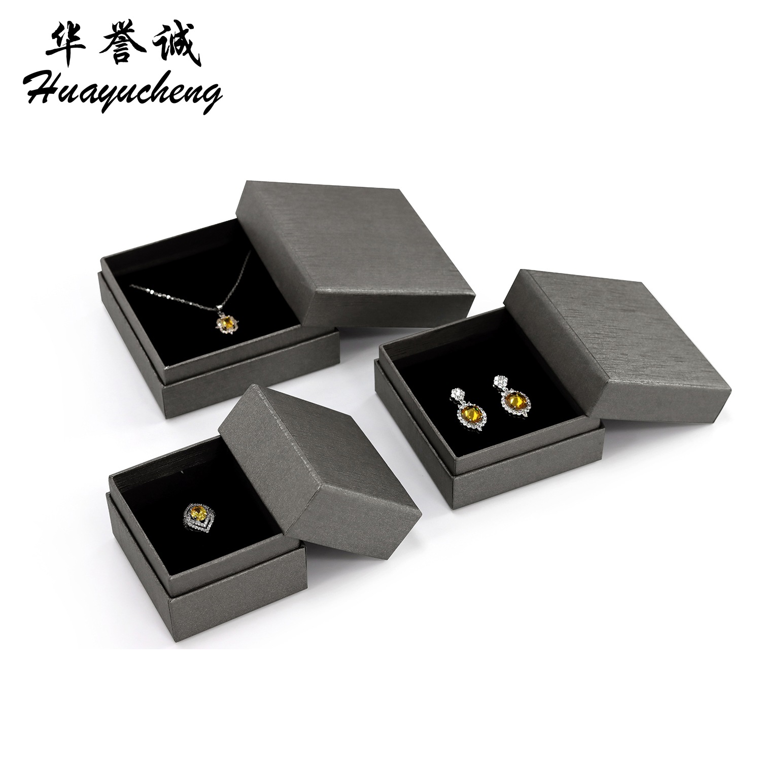 brushed leather multifunctional paper heaven and earth cover jewelry box in stock earrings pendant ring gift box wholesale