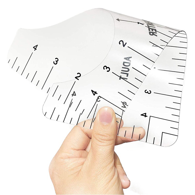Round neck T-shirt alignment ruler PVC sewing collar measuring tool ruler set round neck T-shirt centering ruler