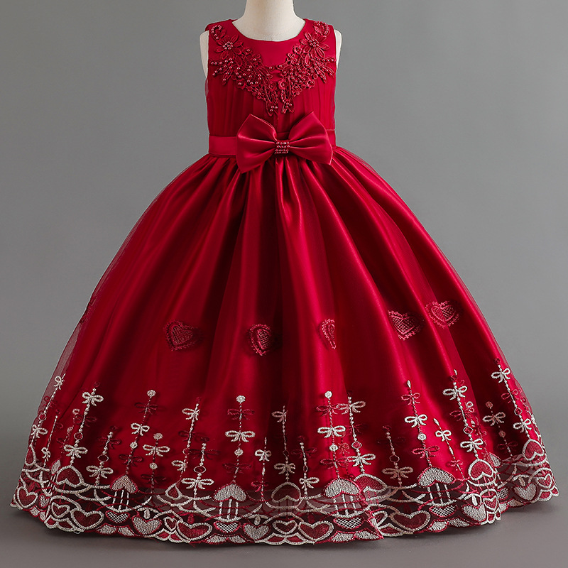 Picture of 2023 Summer New Girls' Dress Sleeveless Long Dress Mesh Lace Princess Dress Piano Costume Cross-border Exclusive