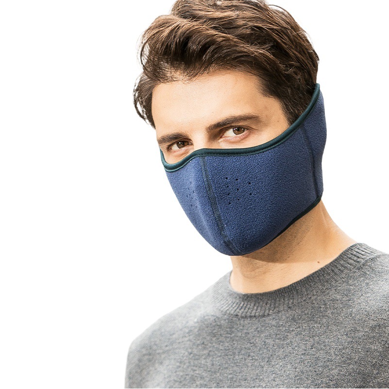 Warm Mask and Earmuffs Integrated Outdoor Cycling Fleece-Lined Thickeneded Windproof and Cold-Resistant Fashionable Ear Protection Winter Velvet Mask