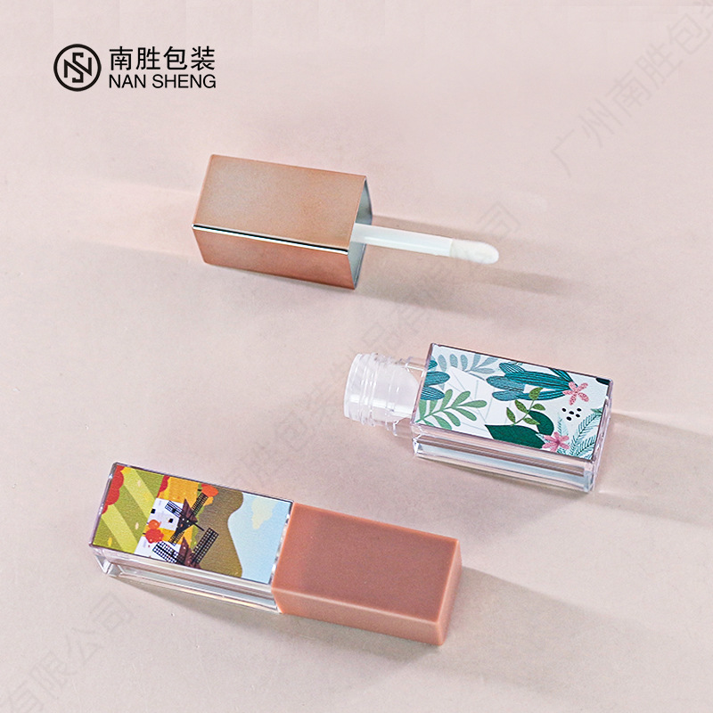 Picture of Square lip glaze tube cartoon 3D printing lip gloss lip gloss tube 5ml liquid lipstick tube makeup package material sub-bottled