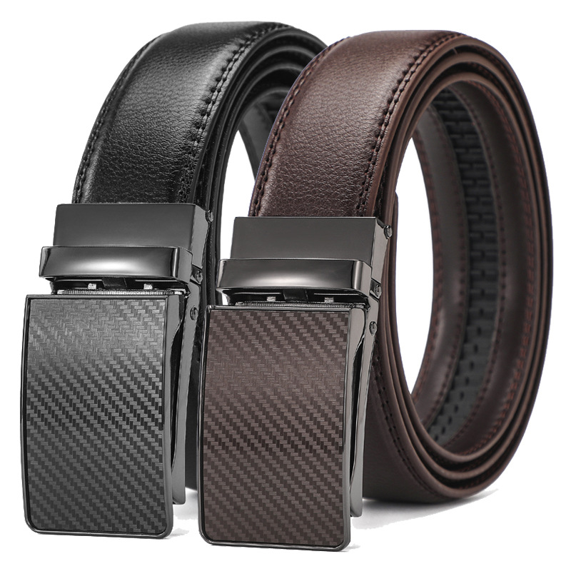 New foreign trade Europe and the United States cross-border explosions belt men's Amazon real leather business automatic buckle belt manufacturers
