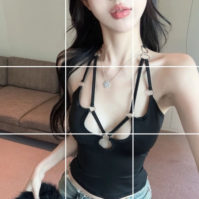 American Style Halter Camisole Women's Outer Wear Summer Thai Style Hot Girl Sexy Hollow Top 5522