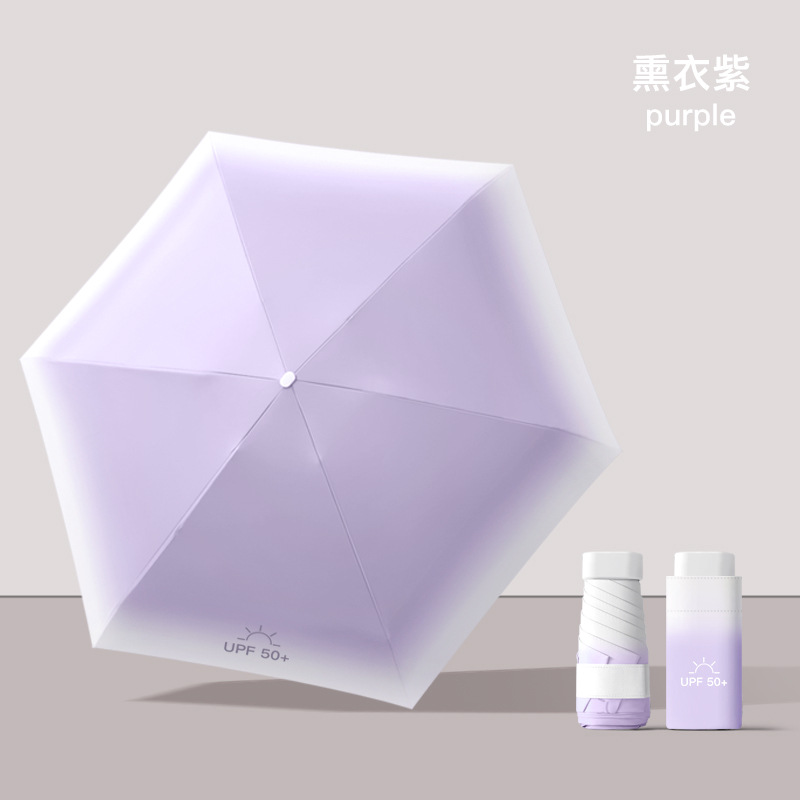 Picture of Thickened 50% off Umbrella, Rain or Shine, Women's Sun Umbrella, Sun Protection, Uv Protection, Capsule Umbrella, Gradient Mini Sunshade Umbrella
