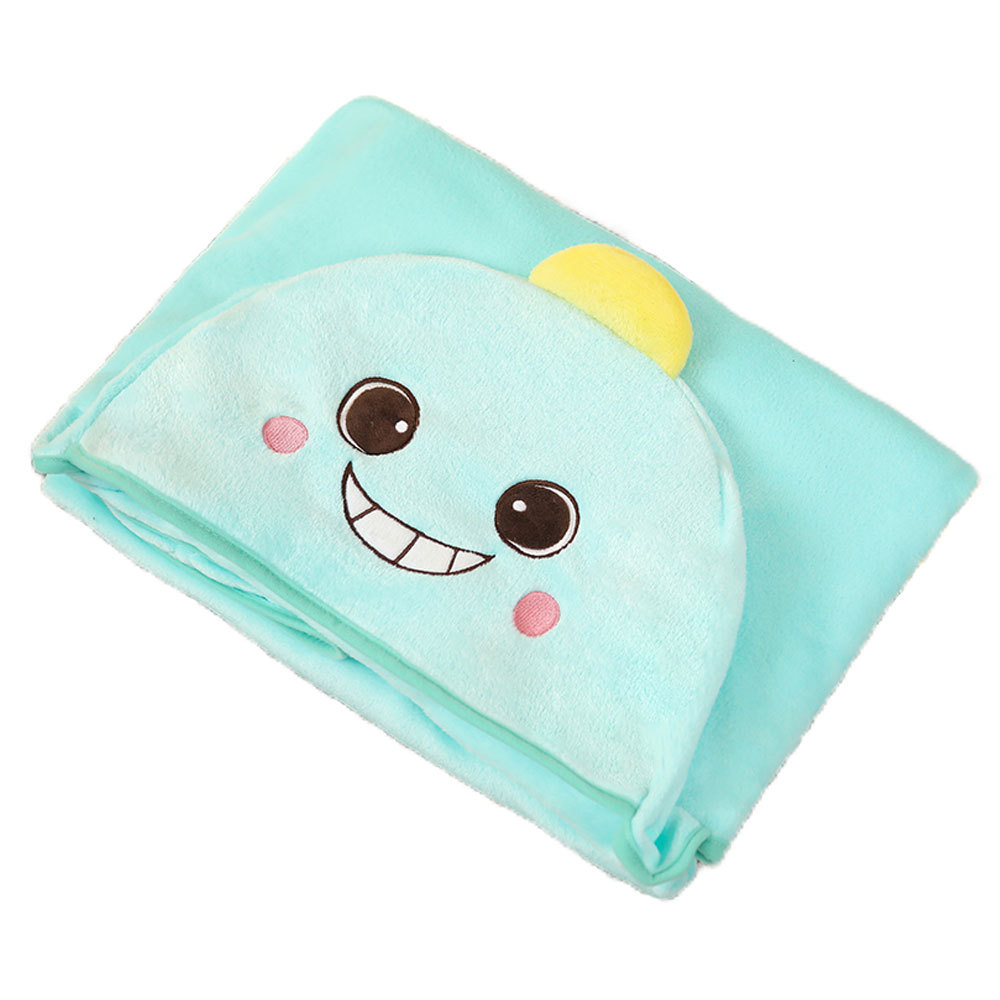 Picture of Cute Cartoon Animal Hooded Blanket Cloak Office Nap Air Conditioning Blanket Student Dormitory Thickened Cloak Blanket