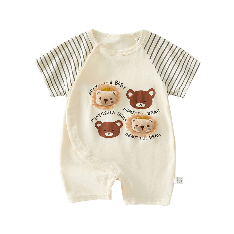 Picture of Baby's jumpsuit summer thin cotton newborn clothes for boys and girls baby super cute climbing clothes cute short sleeve ha clothes
