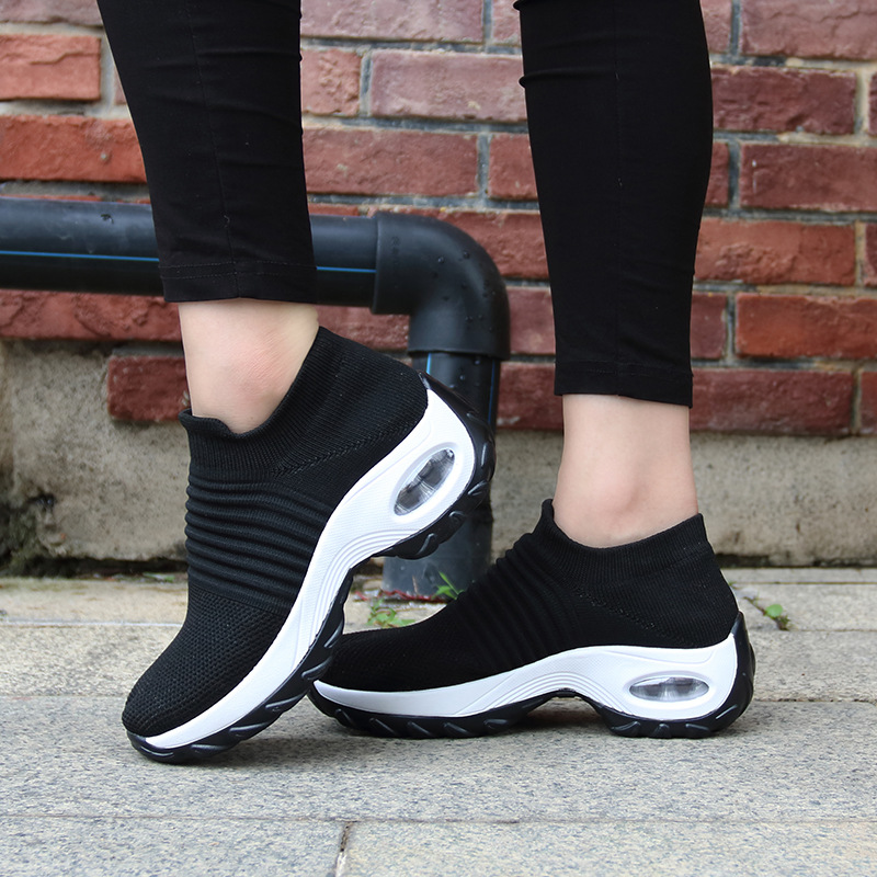 Picture of Cross-Border Hot Style Large Size Women's Shoes Air Cushion Fly Woven Casual Shoes Slip-On Shoes Fashion Rocking Shoes Quanzhou Sports Shoes