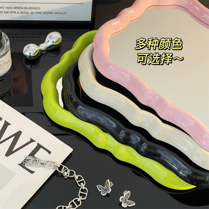 Picture of New flower mirror creative dormitory bedroom desktop high-value student dormitory makeup mirror desktop dressing mirror