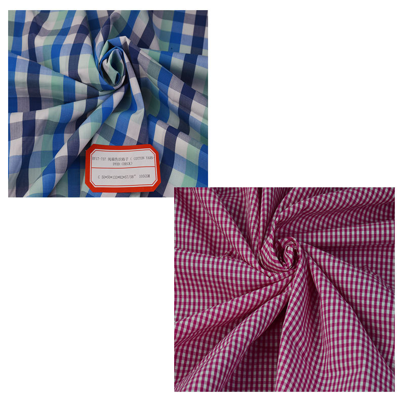 Factory wholesale shirt fabric cotton yarn-dyed soft plaid cotton lining shirt shirt fashion fabric