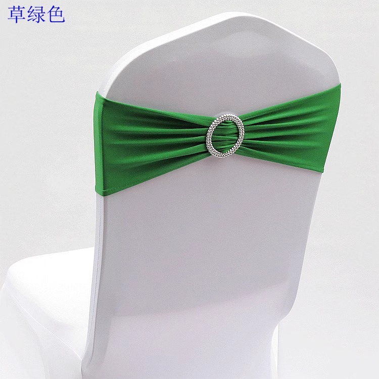 Picture of Backrest Flower Stretch Chair Cover Bow Banquet Decoration Free Wedding Ribbon Wedding Hotel Ribbon Stool Strap