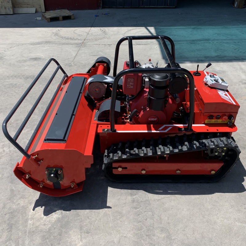 High-Efficiency Small Crawler Lawn Mower, Greenhouse Agricultural Diesel Weeder, Intelligent Remote Control Household Lawn Mower