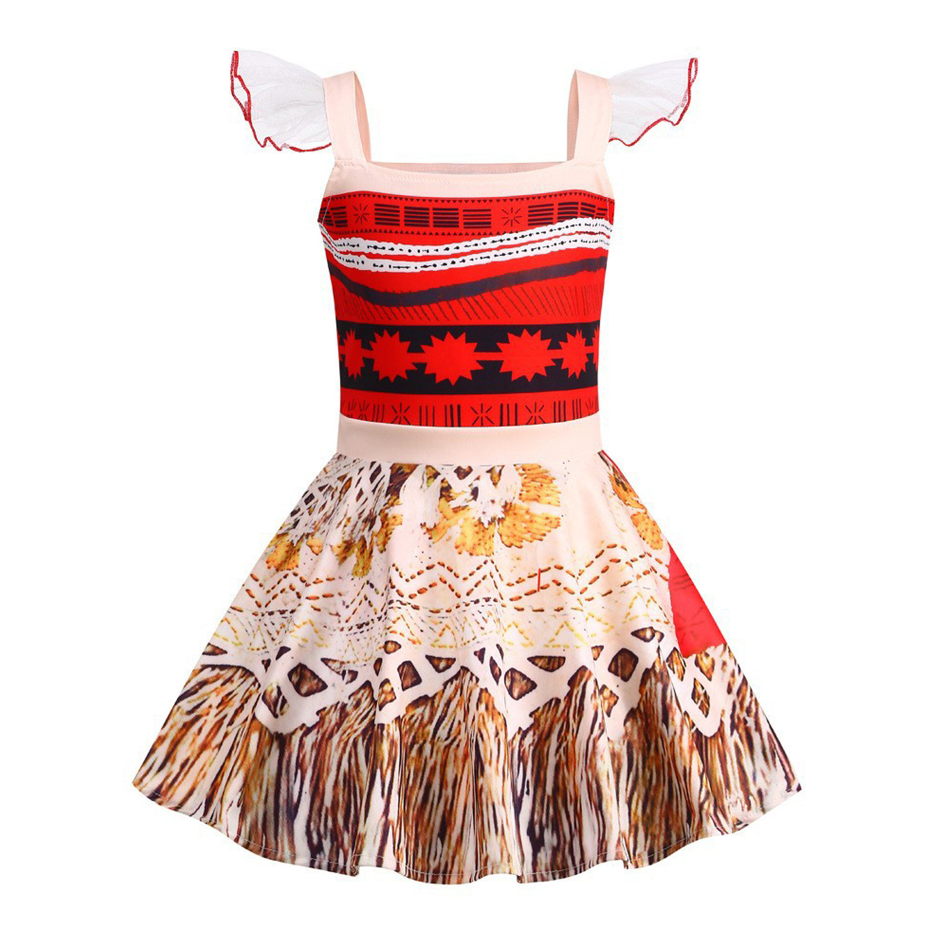 Picture of 2024 New Arrival Ocean cosplay Coat Princess Moana Dress Printed dress Square Collar Dress