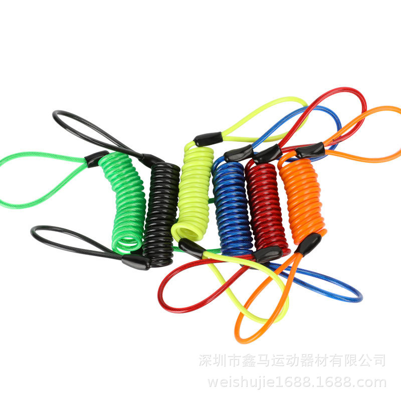Helmet motorcycle disc brake lock creative travel wire rope anti-theft spring disc brake lock reminder rope