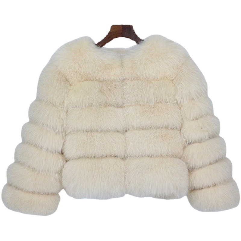 Cross-Border E-Commerce Aliexpress Hot-Selling Fox Fur Coat Autumn and Winter Mink Fur Fashionable Short Slim-Fit Women's Coat