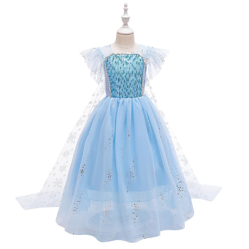 Picture of Frozen 2 Kidsren's Dress Princess Dress Girl Elsa Snowflake Dress Frozen Elsa Princess Style