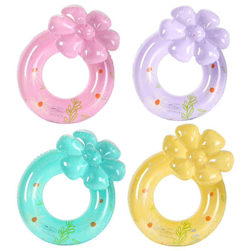 Picture of New Style Spot Thickened Sequin Daisy Children's Inflatable Life Buoy Adult Swimming Ring Adult Underarm Ring Internet Red Ring