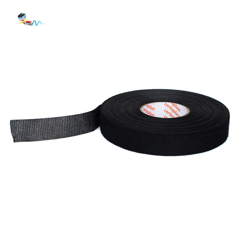 Picture of Shengtuo Certoplast535 black flame retardant automotive wiring harness temperature insulation anti-static flannel tape wholesale