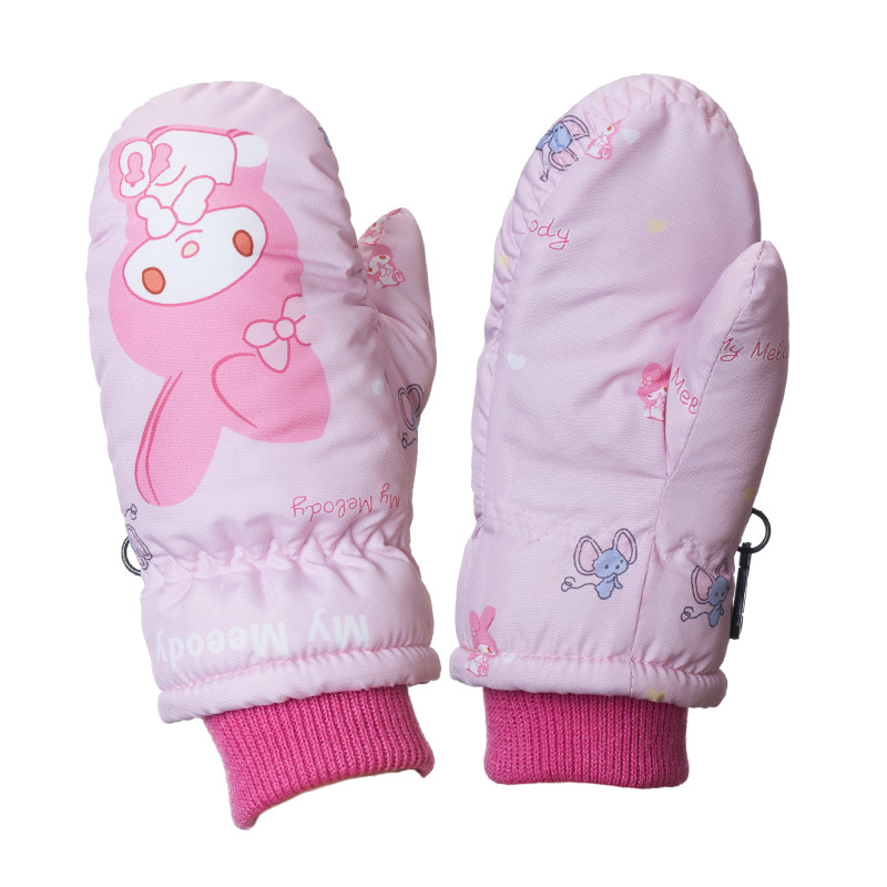 Picture of Cartoon children's fleece-lined ski gloves 2-5 years old baby outdoor warm gloves thickened non-slip children's gloves winter