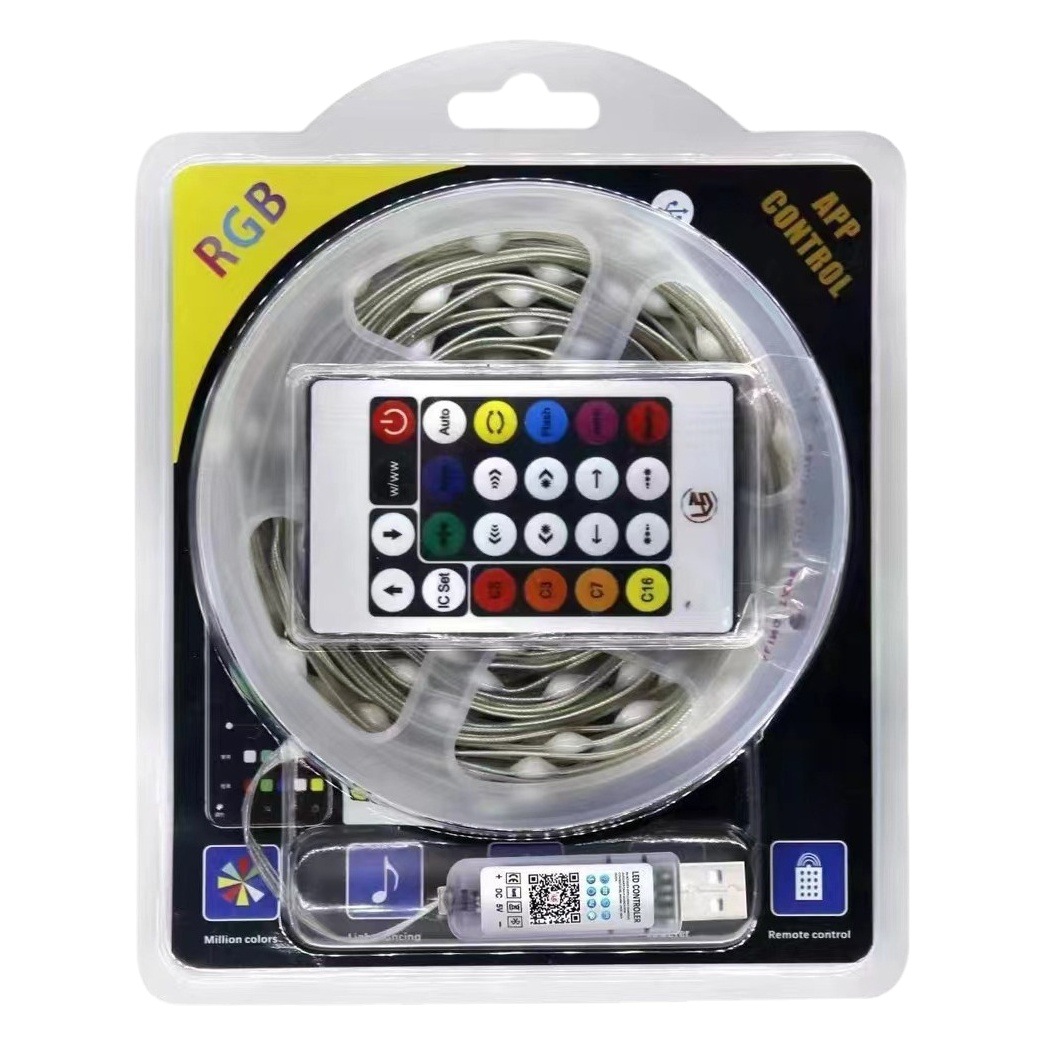 Led Symphony Rgb Leather Wire Light Three-Wire Ip65 Waterproof Sunscreen App Remote Control Gypsophila Decorative Light String Smart