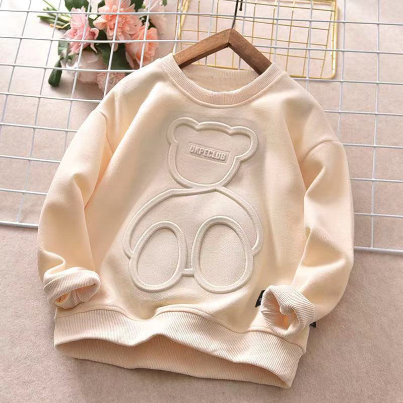 Picture of Children's Clothing Spring and Autumn Boys' Long-sleeved Top Autumn Clothing Large-size Children's Bear T-shirt Children's Autumn Clothes Base Shirt Thin Sweater