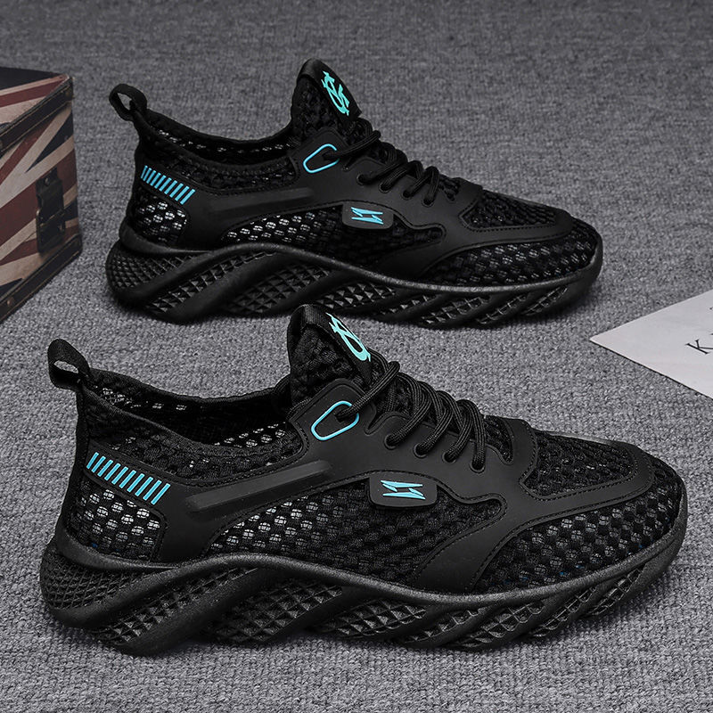 Men's net shoes 2025 new summer breathable hollow thin mesh men's shoes mesh casual sports running air conditioning shoes