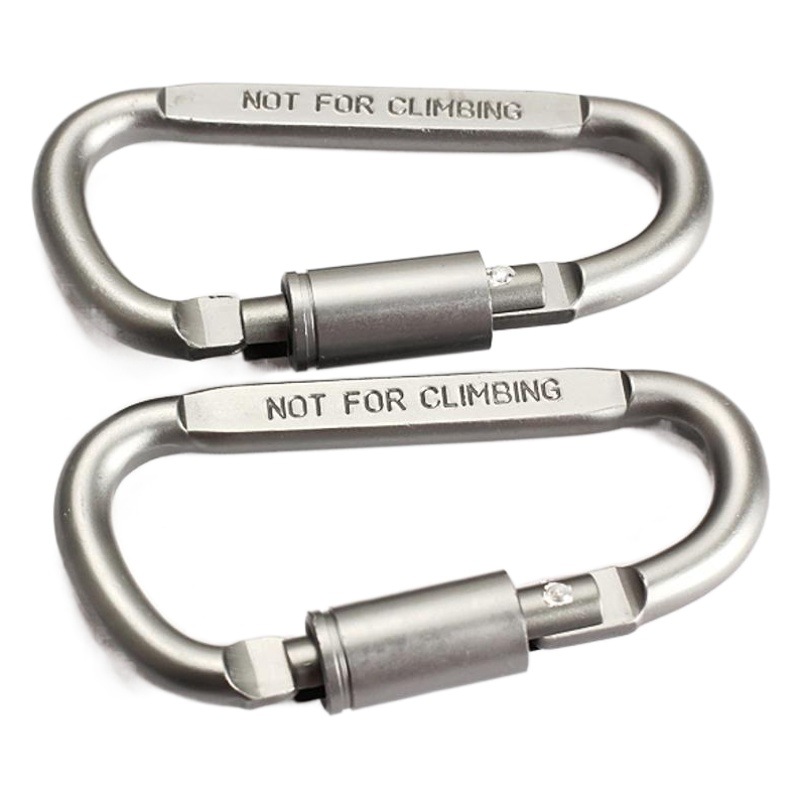 Picture of high quality bold 8CM with lock D type mountaineering buckle quick hanging nut buckle hanging buckle aluminum alloy backpack buckle