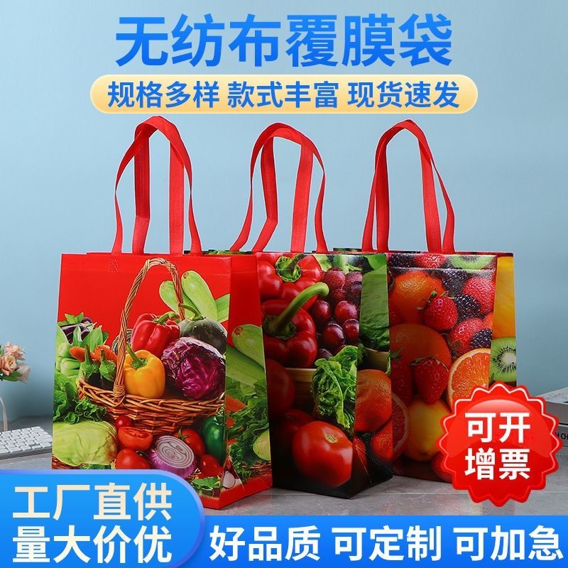 in stock cross-border foreign trade fruit bag thickened waterproof and oil-proof non-woven fabric environmental protection bag handbag super new product