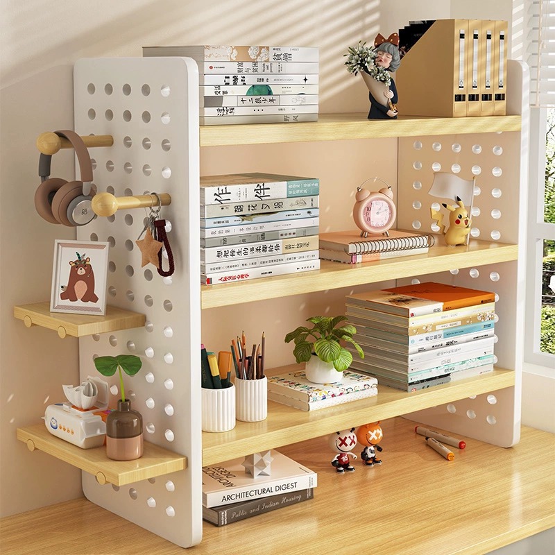 Desktop shelf storage rack desk storage rack home multi-layer book display rack desk hole board board